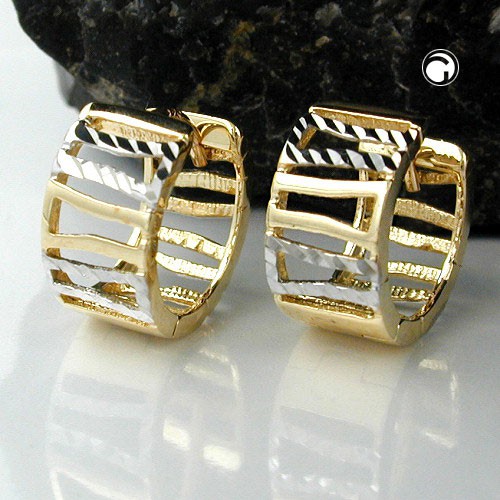 Creolen 12x6mm aus 375 Gold bicolor