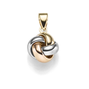 Anhänger Knoten 10,5x17mm 585 Gold Gelbgold Rotgold Weißgold tricolor glänzend Anhänger Knoten 10,5x17mm 585 Gold Gelbgold Rotgold Weißgold tricolor glänzend