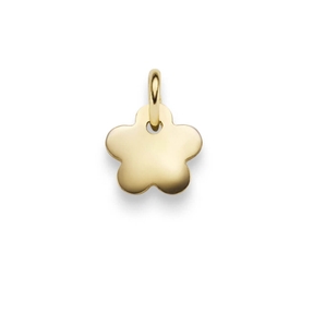 Anhänger Blume Blümchen aus 585 Gold Gelbgold Halsschmuck flach glänzend Anhänger Blume Blümchen aus 585 Gold Gelbgold Halsschmuck flach glänzend
