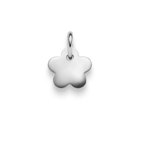 Anhänger Blume Blümchen aus 585 Gold Weißgold Halsschmuck flach glänzend Anhänger Blume Blümchen aus 585 Gold Weißgold Halsschmuck flach glänzend