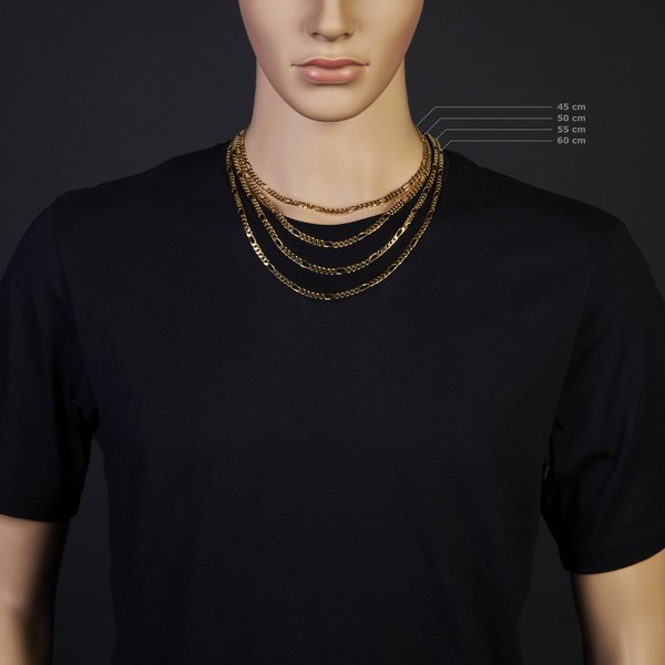 4.5mm Collier Figarokette 585 Gelbgold 55cm
