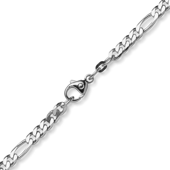 5,5mm Armband Figaro-Kette 585 Weißgold 21cm