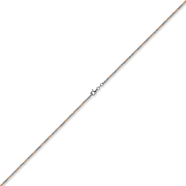 1,8mm Collier Kugkette 585 Weißgold Rotgold 42cm