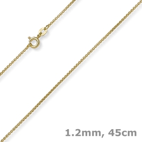 1,2mm Venezianer-Kette rund aus 750 Gold Gelbgold Kette Collier Halsschmuck 45cm