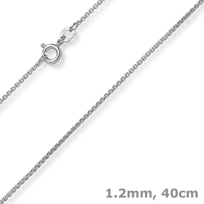 1,2mm Venezianer-Kette rund aus 750 Gold Weißgold Kette Collier Halsschmuck 40cm