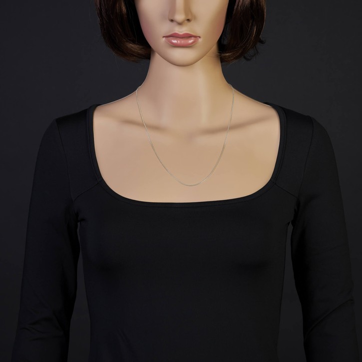 1.2mm Venezianer-Kette 750 Weißgold Collier 55cm