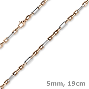 5mm Armband Phantasiekette 585 Gold Weißgold Rotgold Armschmuck Armkette 19cm