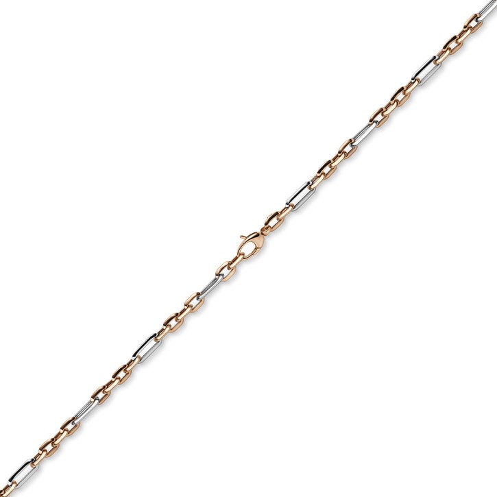 5mm Armband Phantasiekette 585 Gold weiß-rot 21cm