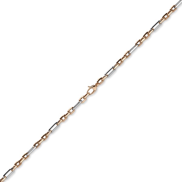 5mm Armband Phantasiekette 585 Gold weiß-rot 21cm