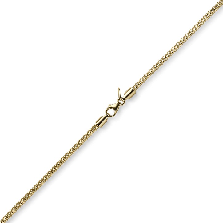 2mm Collier runde Himbeer-Kette 585 Gelbgold 50cm