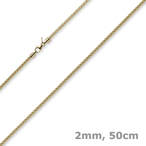 2mm Collier runde Himbeer-Kette aus 585 Gold Gelbgold Halsschmuck Halskette 50cm 2mm Collier runde Himbeer-Kette aus 585 Gold Gelbgold Halsschmuck Halskette 50cm