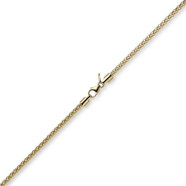 2mm Collier runde Himbeer-Kette 585 Gelbgold 50cm