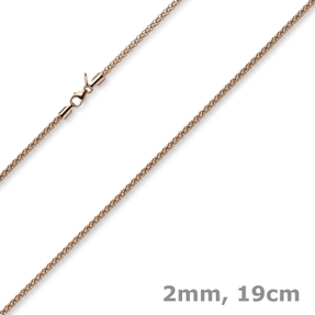 2mm Armband runde Himbeer-Kette aus 585 Gold Rotgold Armschmuck Armkette, 19cm 2mm Armband runde Himbeer-Kette aus 585 Gold Rotgold Armschmuck Armkette, 19cm