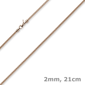 2mm Armband runde Himbeer-Kette aus 585 Gold Rotgold Armschmuck Armkette, 21cm 2mm Armband runde Himbeer-Kette aus 585 Gold Rotgold Armschmuck Armkette, 21cm