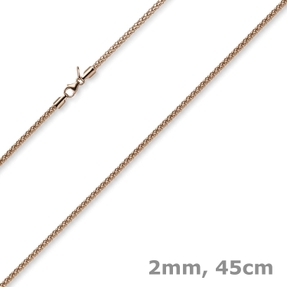 2mm Collier runde Himbeer-Kette aus 585 Gold Rotgold Halsschmuck Halskette, 45cm