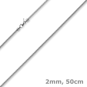 2mm Collier runde Himbeer-Kette aus 585 Gold Weißgold Halsschmuck Halskette 50cm 2mm Collier runde Himbeer-Kette aus 585 Gold Weißgold Halsschmuck Halskette 50cm