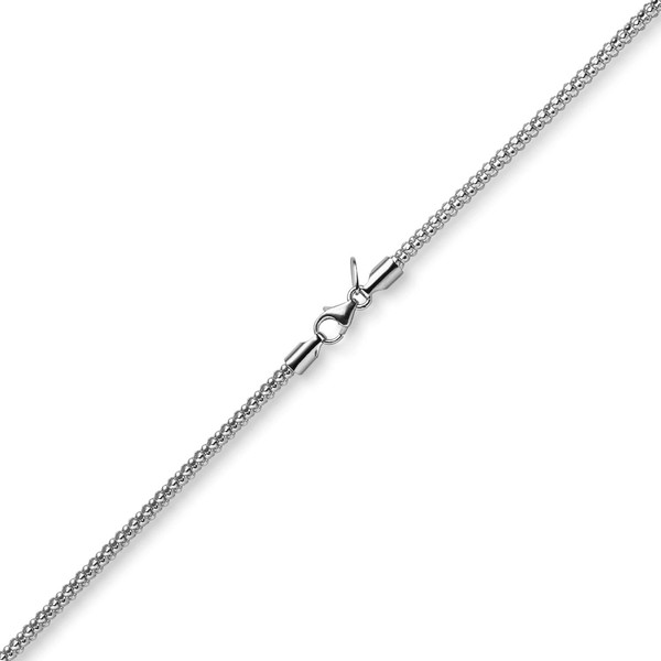 2mm Collier runde Himbeer-Kette 585 Weißgold 50cm