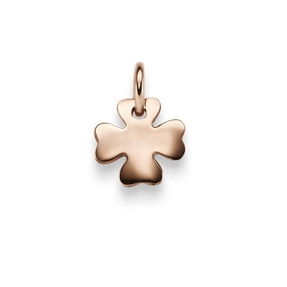 Anhänger Blume Kleeblatt aus 585 Gold Rotgold Glückssymbol flach glänzend