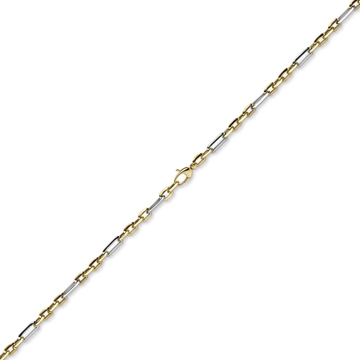 5mm Collier Phantasiekette 585 Gold gelb-weiß 50cm