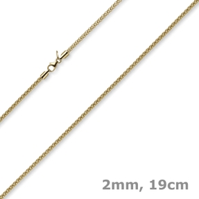 2mm Armband runde Himbeer-Kette aus 585 Gold Gelbgold Armschmuck Armkette, 19cm 2mm Armband runde Himbeer-Kette aus 585 Gold Gelbgold Armschmuck Armkette, 19cm