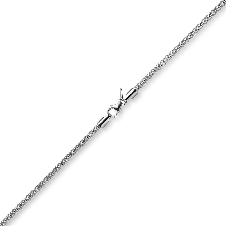 2mm Armband runde Himbeer-Kette 585 Weißgold 21cm