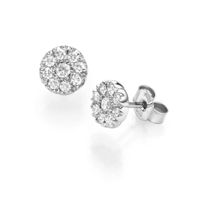 Ohrstecker Ohrringe 7,5mm 18 Diamanten, 585 Gold Weißgold Ohrschmuck Ohrstecker Ohrringe 7,5mm 18 Diamanten, 585 Gold Weißgold Ohrschmuck
