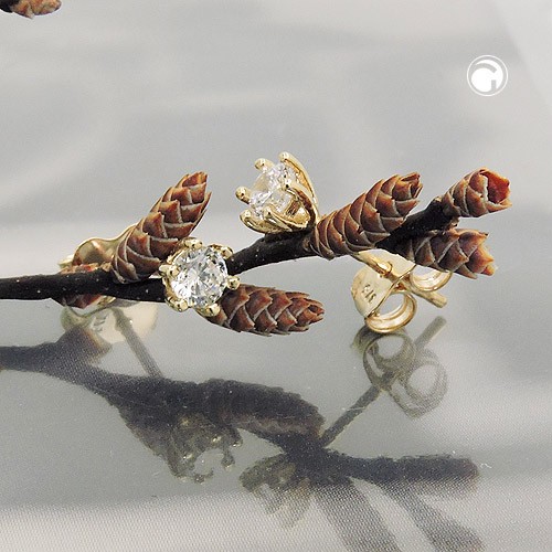 Ohrstecker 4mm mit Zirkonia 375 Gold