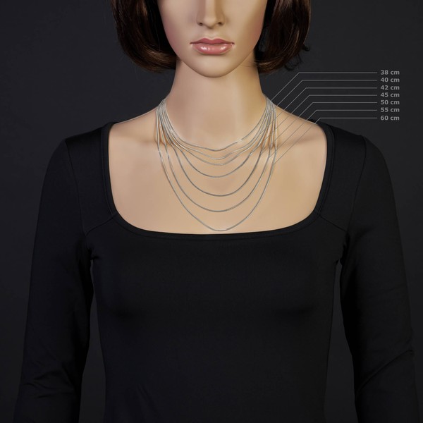 1.5mm Panzerkette Collier 585 Gold Weißgold 60cm