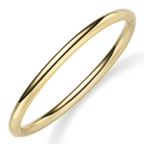 Armreif Armband Armschmuck aus 585 Gold Gelbgold, 5mm breit, abgerundet glänzend