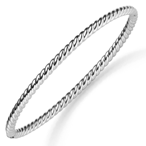 Kordel Armreif Armband Armschmuck aus 585 Gold Weißgold 3,5mm breit, glänzend