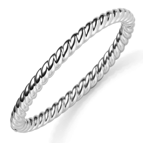 Kordel Armreif Armband Armschmuck aus 585 Gold Weißgold 6mm breit, glänzend