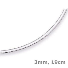 3mm Armreif Omega-Armband Armschmuck flach 585 Gold Weißgold Armkette 19cm