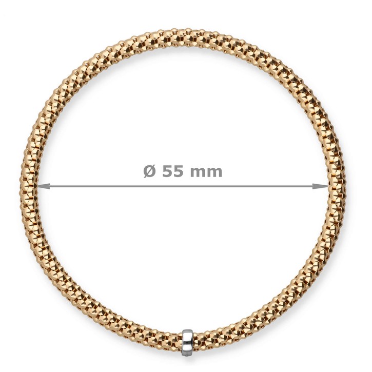 4mm Himbeer-Armband aus 750 Gelbgold