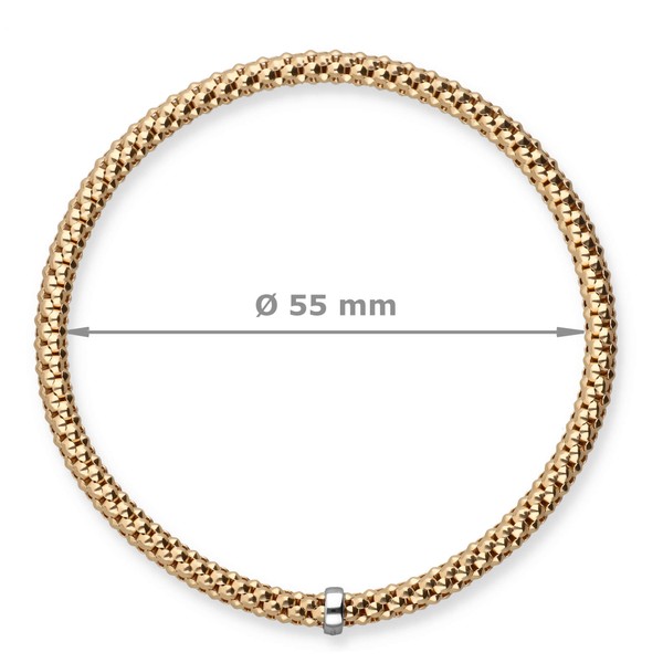 4mm Himbeer-Armband aus 750 Gelbgold