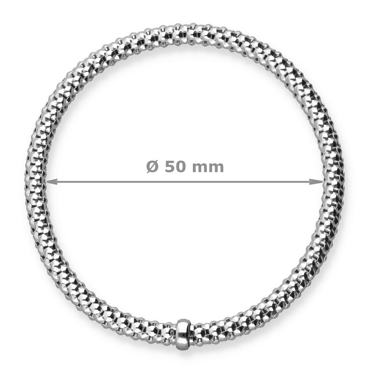 4mm Himbeer-Armband aus 750 Weißgold