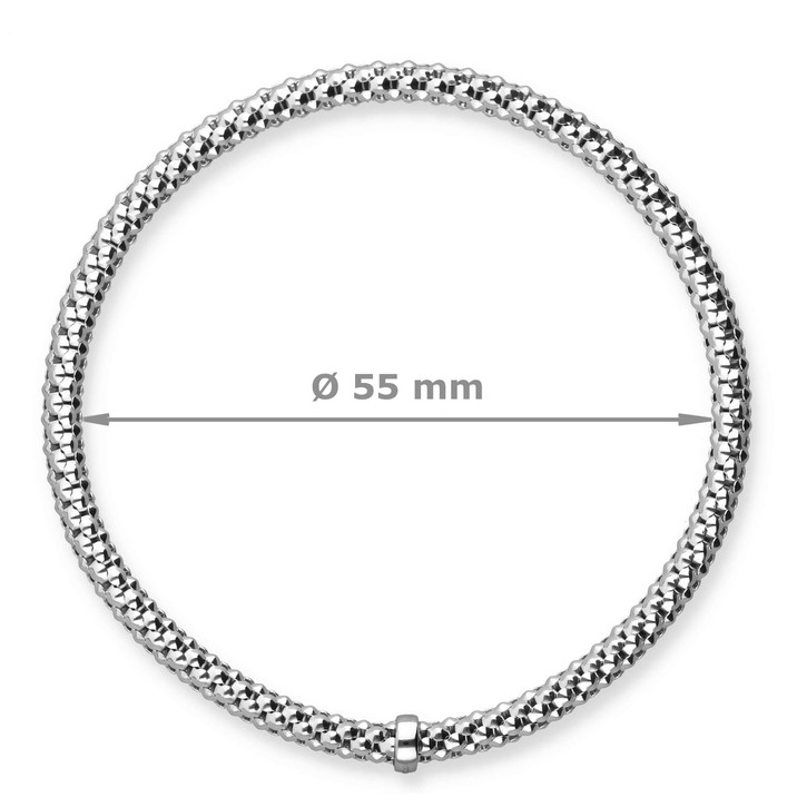 4mm Himbeer-Armband aus 750 Weißgold