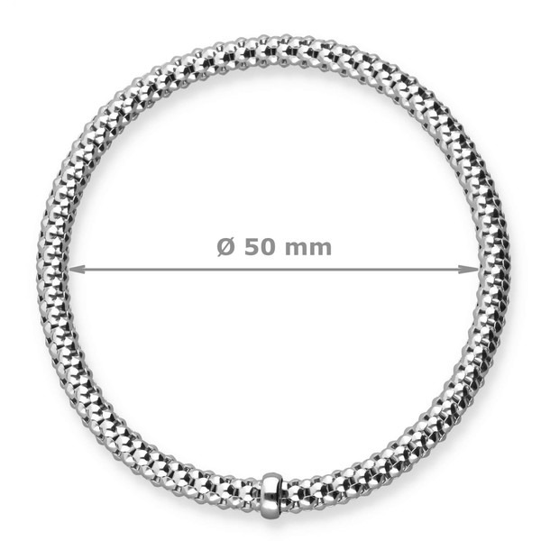 4mm Himbeer-Armband aus 750 Weißgold