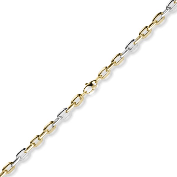 6,5mm Weit-Ankerarmband 585 Gold gelb weiß 19cm