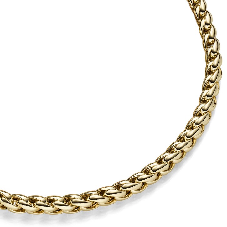 8,5mm Zopf-Kette 585 Gelbgold 45cm
