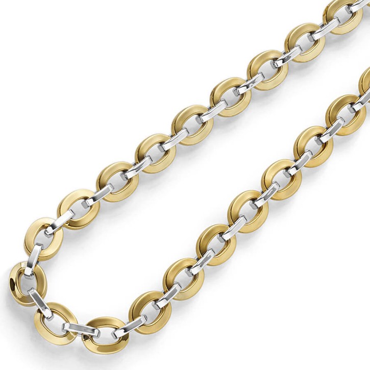 6,5mm Phantasie-Armband 585 Gold bicolor 21cm