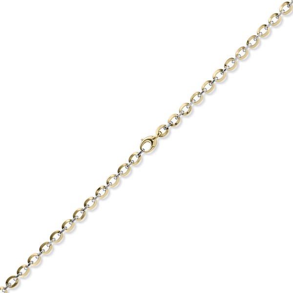 6,5mm Phantasie-Armband 585 Gold bicolor 21cm