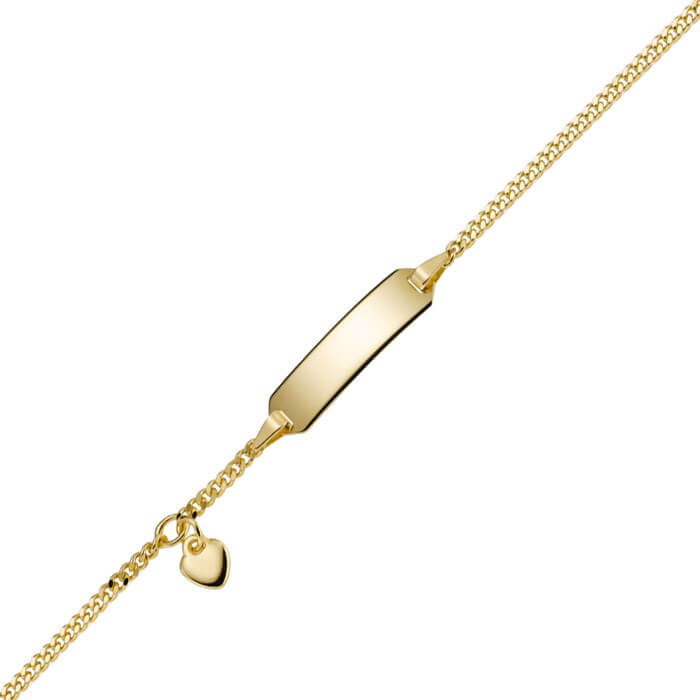 Armband mit Herz 585 Gelbgold 16cm
