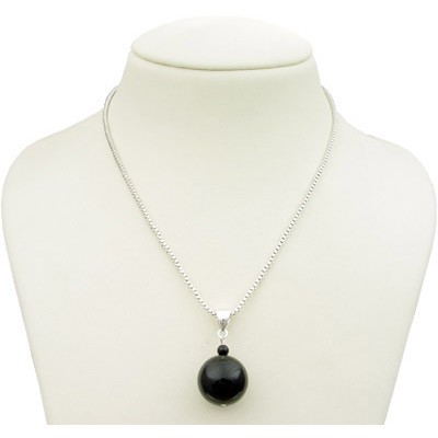 Anhänger aus Onyx und 925 Silber schwarz