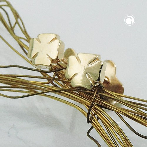 Ohrstecker Kleeblätter aus 375 Gelbgold