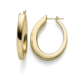 Ohrringe Creolen im Verlauf 40x30mm Ohrschmuck 585 Gold Gelbgold flach glänzend
