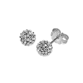 Himbeer Ohrstecker aus 585 Gold Weißgold Kugel 6mm Ohrringe Ohrschmuck Damen
