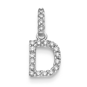 Anhänger Buchstabe D aus 585 Gold Weißgold Diamanten 0.25 ct. TW-SI Anhänger Buchstabe D aus 585 Gold Weißgold Diamanten 0.25 ct. TW-SI
