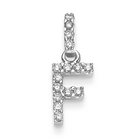 Anhänger Buchstabe F aus 585 Gold Weißgold Diamanten 0.19 ct. TW-SI Anhänger Buchstabe F aus 585 Gold Weißgold Diamanten 0.19 ct. TW-SI