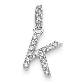 Anhänger Buchstabe K aus 585 Gold Weißgold Diamanten 0.23 ct. TW-SI Anhänger Buchstabe K aus 585 Gold Weißgold Diamanten 0.23 ct. TW-SI