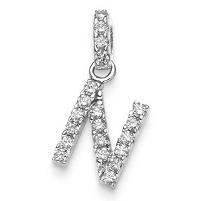 Anhänger Buchstabe N aus 585 Gold Weißgold Diamanten 0.25 ct. TW-SI